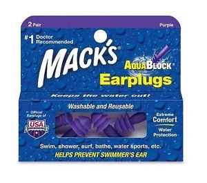 מאק אטמי אוזניים סיליקון AQUABLOCK  Mack’s Earplugs
