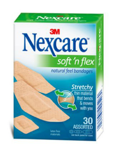 נקסקר פלסטר סופט אן פלקס במגוון גדלים Nexcare Bandages Soft ‘N Flex