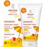 וולדה קרם פנים להגנה מהשמש SPF50 לתינוק ולילד Weleda Edelweiss Sunscreen Lotion