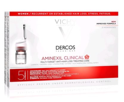 וישי דרקוס אמפולות לחיזוק סיב השערה לנשים Aminexil Clinical 5 Vichy Dercos