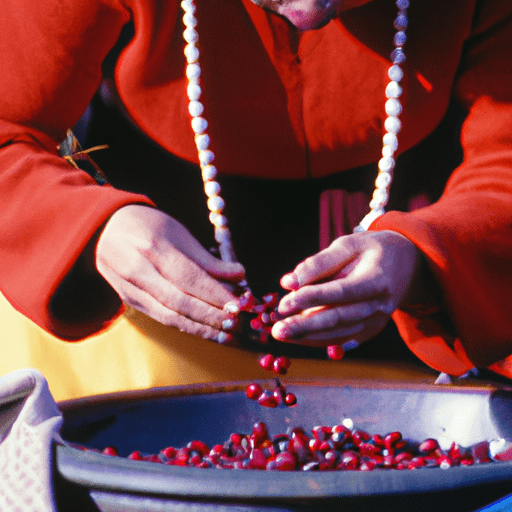 אישה אינדיאנית מכינה מנת חמוציות מסורתית