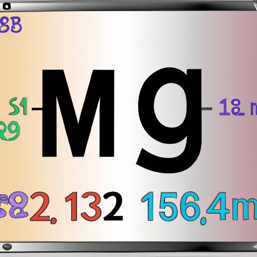 ייצוג גרפי של סמל יסוד המגנזיום ומספר אטומי