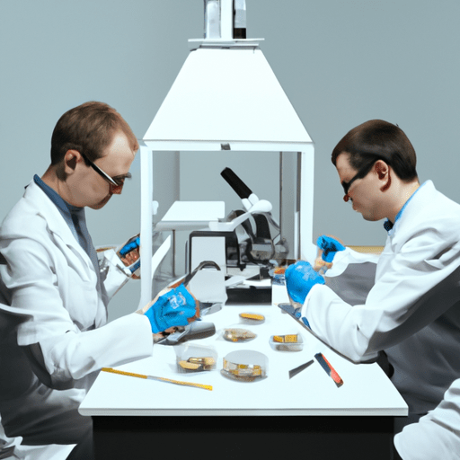 תמונה של חוקרים העובדים במעבדה, עורכים מחקרים על מינרל סידן