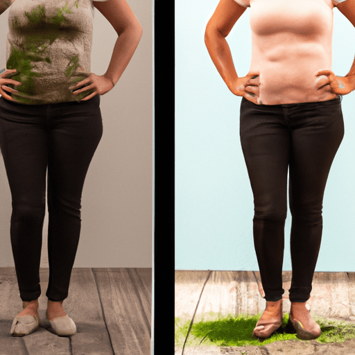 תמונה לפני ואחרי של אדם שהצליח לרדת במשקל על ידי שילוב ספירולינה בתזונה שלו