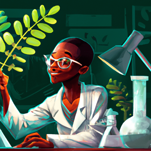מדען במעבדה שעורך מחקר על היתרונות הבריאותיים של מורינגה, המשקף את העניין הגובר שלה ברפואה מודרנית