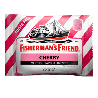 Fisherman’s Friend  CHERRY סוכריות דובדבן מנטה ללא סוכר מכיל רב כהליים