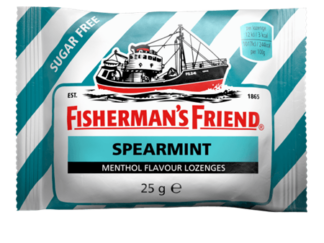 סוכריות ספירמינט ללא סוכר Fisherman’s Friend | SPEARMINT מכיל רב כהליים