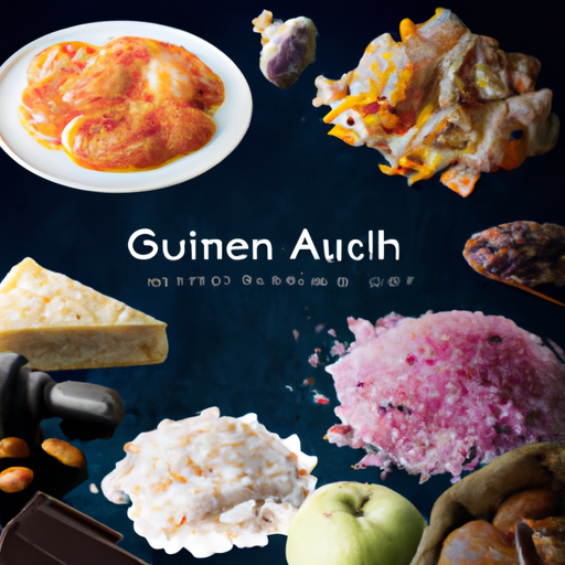 מונטאז' תמונות המציג מגוון מאכלים עשירים בגלוטמין.