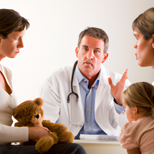 הורה מודאג מנהל דיון עם רופא ילדים