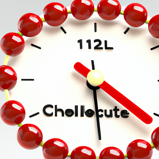 שעון עם מולקולת כולסטרול, המסמל את הזמן שלוקח להורדת כולסטרול