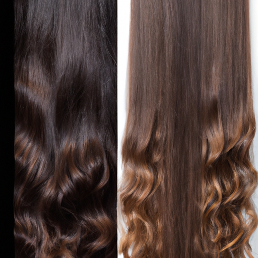 קולאז' של מרקמי שיער שונים לפני ואחרי החלקה