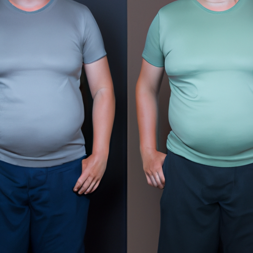 תמונות לפני ואחרי של אדם שהפחית כולסטרול על ידי ירידה במשקל